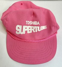 Toshiba Super Tube Hat Hot Pink Vintage 90s Snap Back Rare