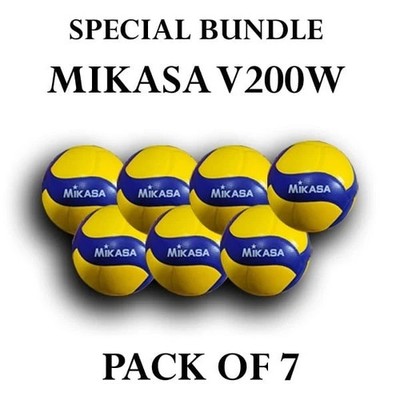 Mikasa V200W 2019 Official FIVB Volleyball  SET OF 7 Blue/Yellow SIZE 5