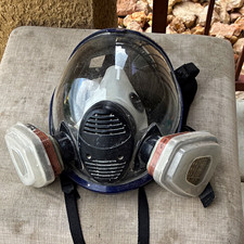 3M 6000 Series Full Face Respirator Mask w/ Dual Filter Cartridges Size M