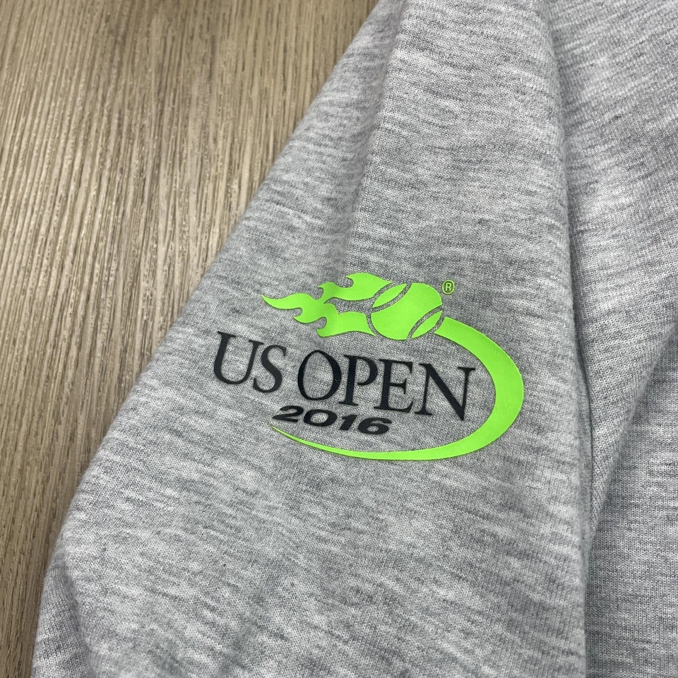 US Open Jacket USTA Tennis Full Zip Chest Pocket Sleeve Logo Gray Heather 2016 - Image 4 of 4