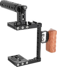 DSLR Camera Cage Top Handle Wood Grip Compatible for Sony Panasonnic