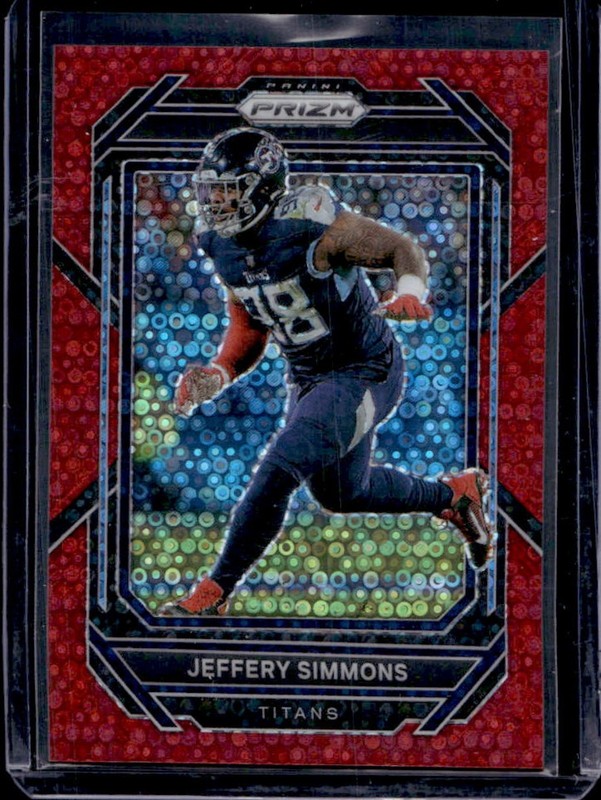 2022 Panini Prizm Jeffery Simmons No Huddle Red #/50 Titans