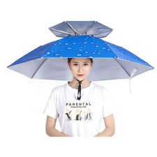 Novelty Umbrella Hat | Foldable Double Layer Umbrella Cap | Outdoor Fishing Sun