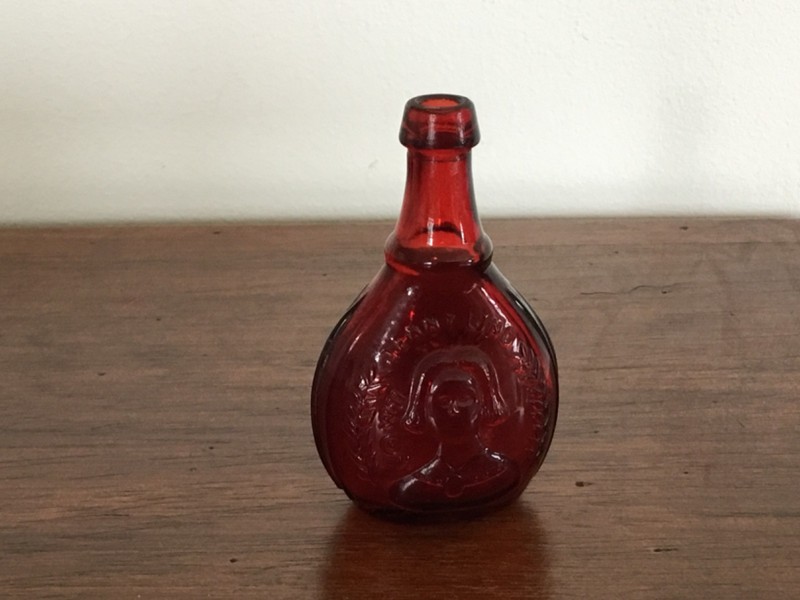 Vintage Wheaton Ruby Red Glass Mini Bottle Swedish Nightingale