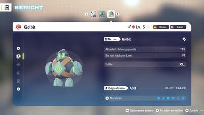 Shiny Elite Golbit  Level 5 6IV + Max EV / DV  Für Pokemon Legenden Z-A