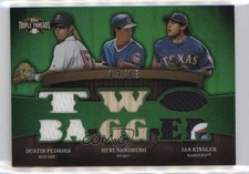 2009 Triple Threads Relic Combos Emerald 14/18 Dustin Pedroia Ian Kinsler q3x