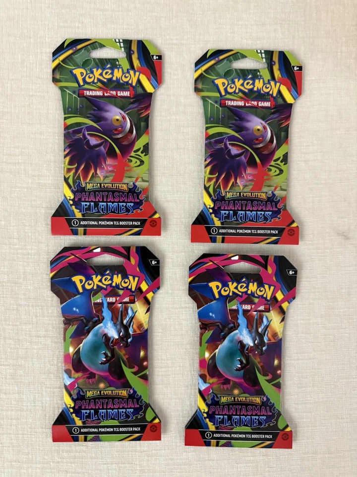 New 2025 Pokemon Mega Evolution Phantasmal Flames Sleeved Booster Pack Lot Of 16 - Image 2 of 3