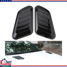 Universal Car Hood Air Vents 2pcs Black Hood Scoop Bonnet Vent Intake Trim
