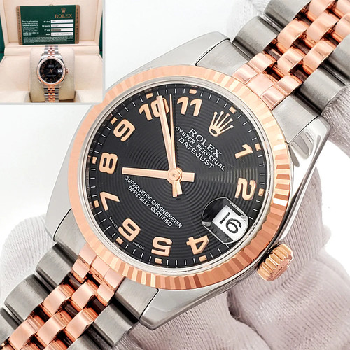 Rolex Datejust Black Concentric Rose Gold/Steel Jubilee 31mm 1...