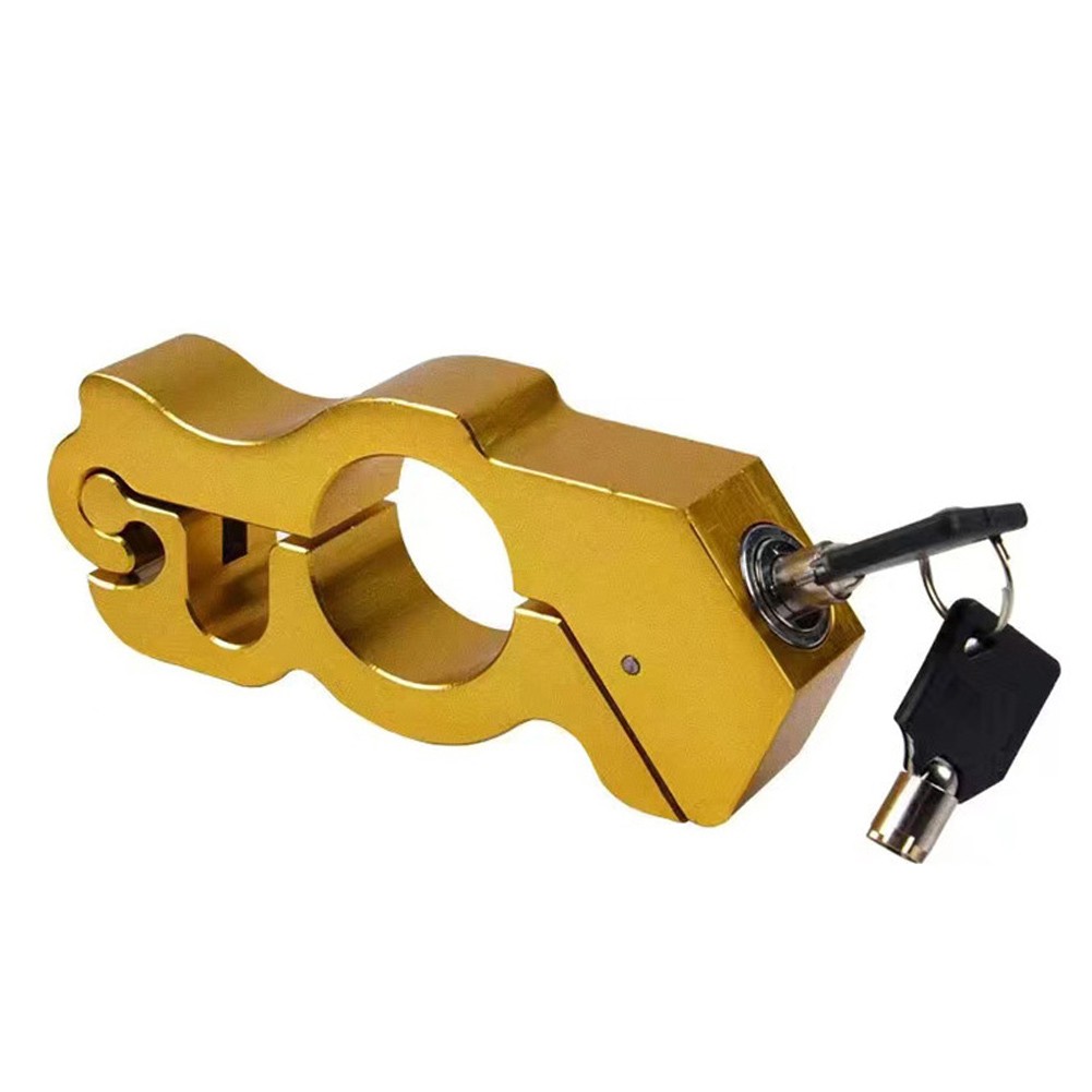 Motor Handlebar Lock Anti-Theft Grip Throttle Security Bike Scooter ATV Gold