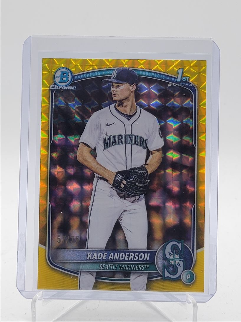 KADE ANDERSON 2025 BOWMAN CHROME DRAFT 1ST YELLOW GEOMETRIC /75 Q4060