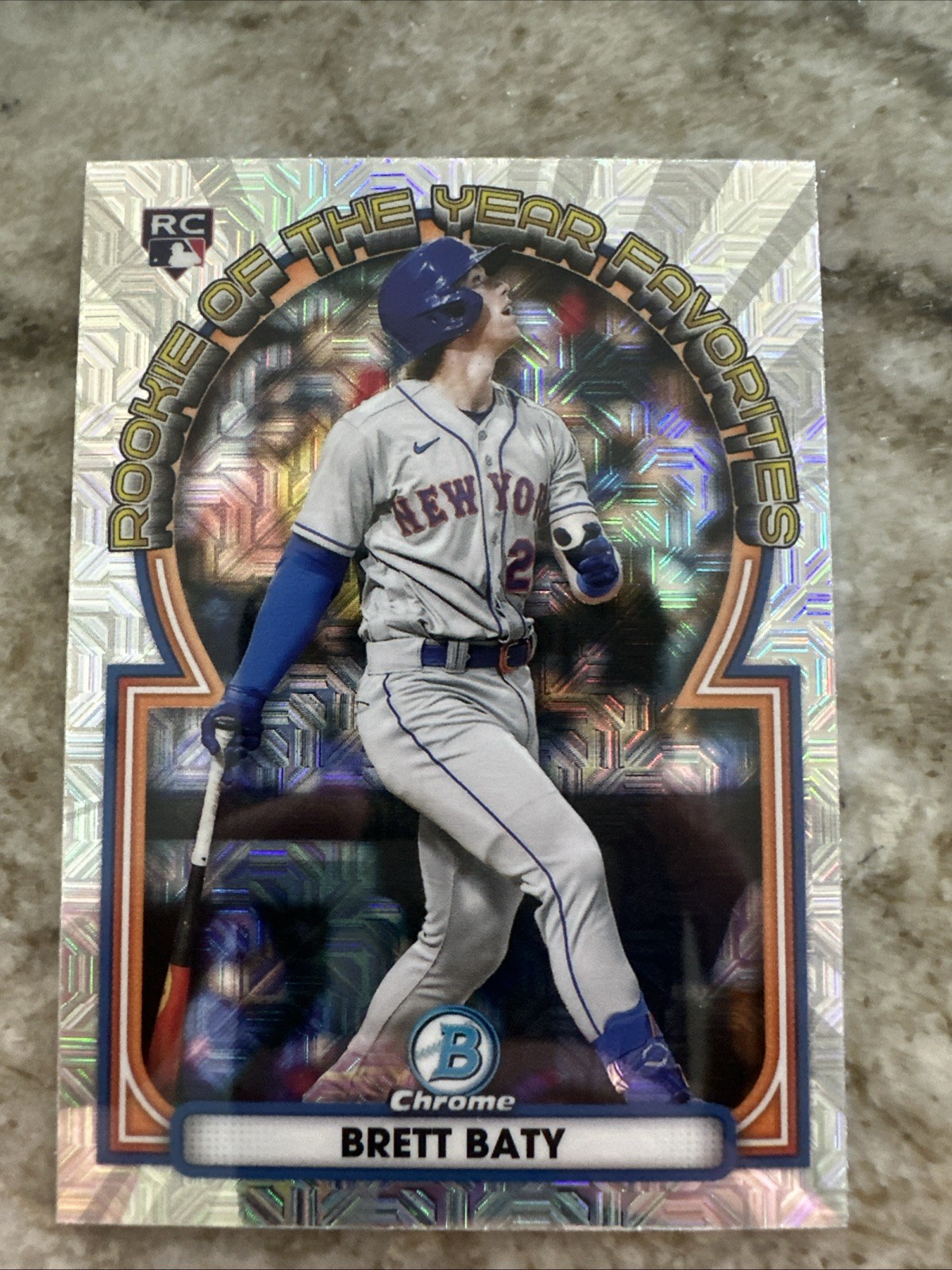 2023 Bowman - Rookie of the Year Favorites Brett Baty #ROYF-3 Mojo Refractor...