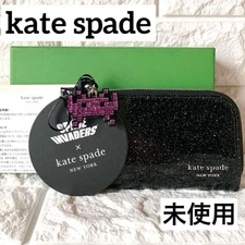 Kate Spade Space Invaders Glitter Fold Wallet Black Unused Rare Japan