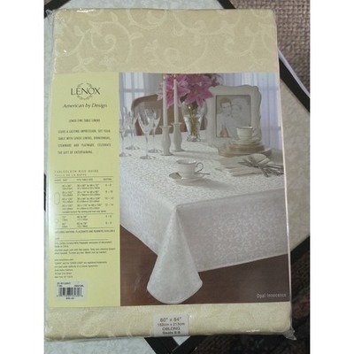 Lenox Opal Innocence Cream Damask Tablecloth