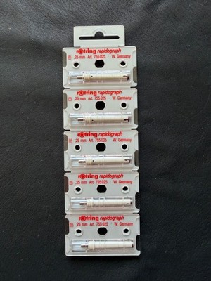 5 Stück 0.25mm Rotring Rapidograph Ersatzfeder / Zeichenkegel Art. 755 025 NEU