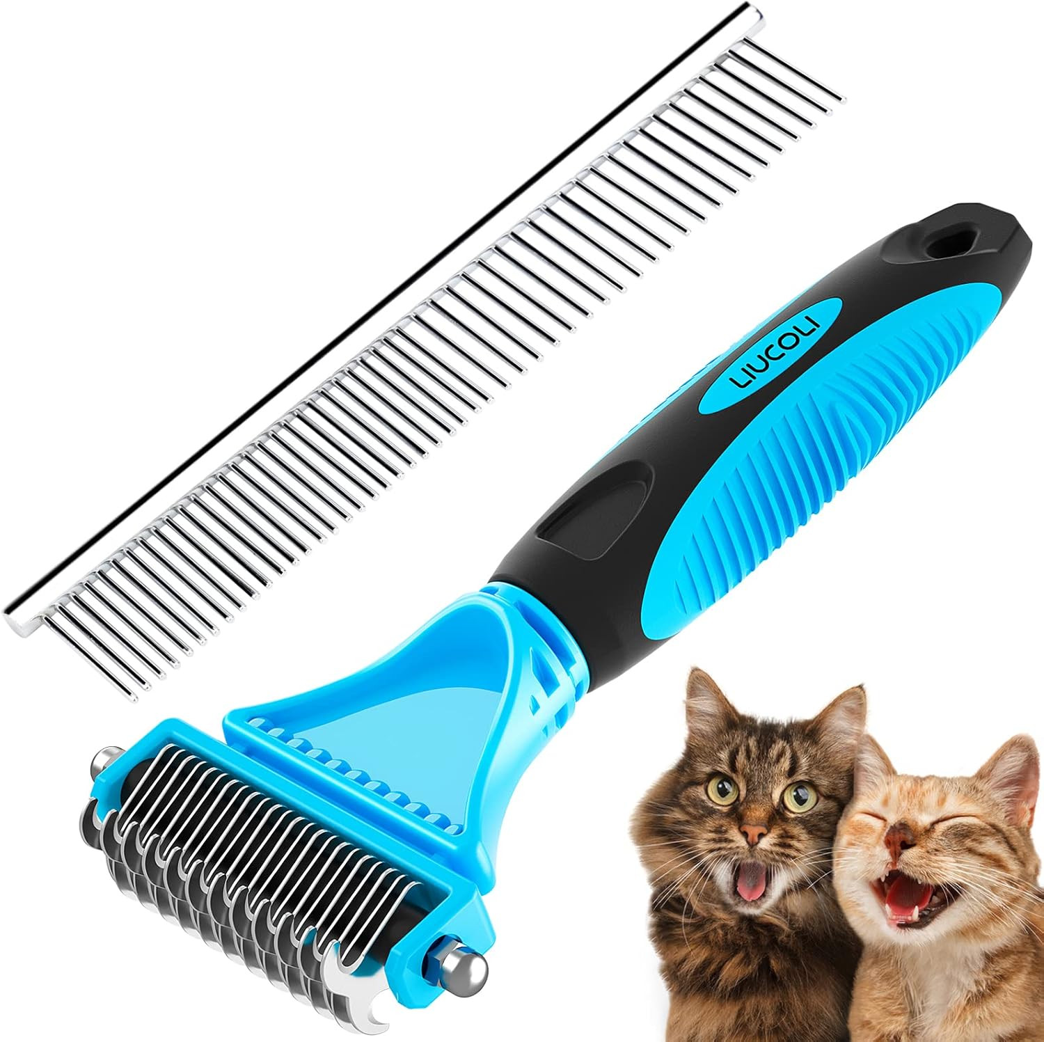 Pettine Toelettatura Professionale Cani Gatti - Kit Rimozione Sottopelo