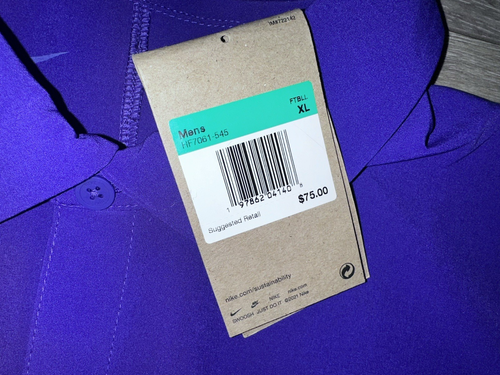 NWT Nike Coaches Polo Shirt Mens XL Purple Football Sideline Dri-Fit MSPR $75.00 - Photo 3/4