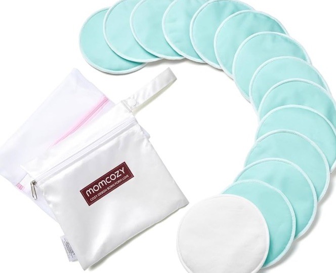 Momcozy Reusable Breast Pads and Leak-Proof Wet & Dry Separation Bag for Breast