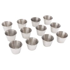 CRESTWARE SC2 Sauce Cup,2.5 oz Cap.,Silver,PK12 44F727