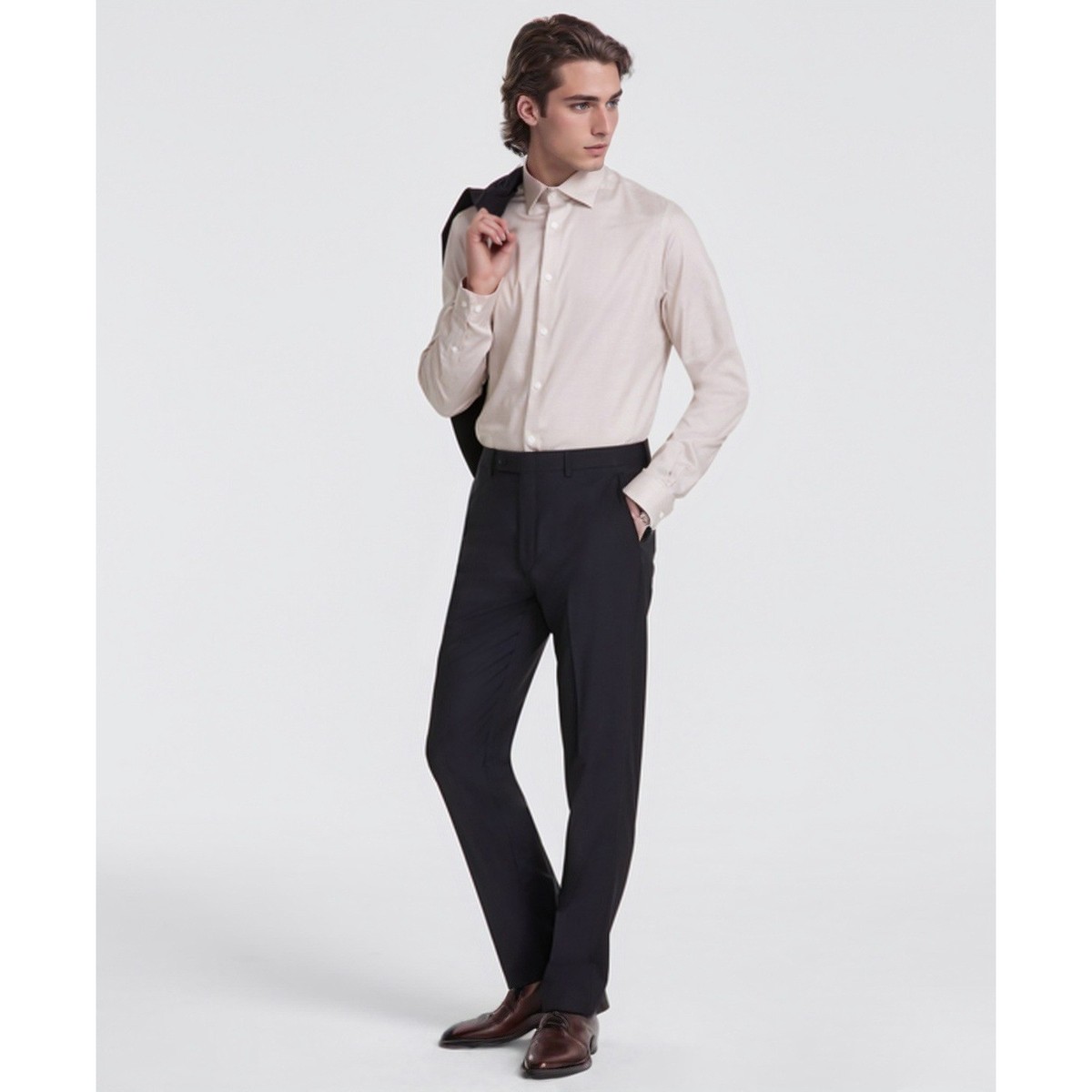 calvin klein men's slim fit solid dress pants Calvin Klein Men's Slim Fit Dark Grey Dress Pants - Grey
