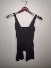 Assets by Spanx Midthigh Bodysuit 1X Black Compression Shapewear UU