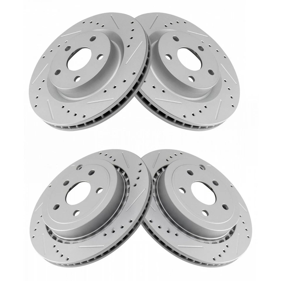 TRQ Front & Rear Brake Rotors Set For 2008-2009 Pontiac G8 - Image 2 of 4