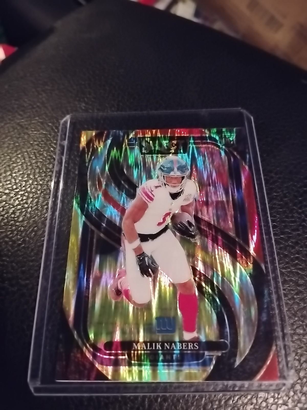 2024 Panini Select Premier Level Malik Nabers #116 Red & Yellow Shock Prizm RC