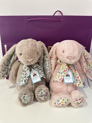Liberty London exklusives JELLYCAT Shepherdly & Mirabelle 2er Set Hasen neu mit Etikett