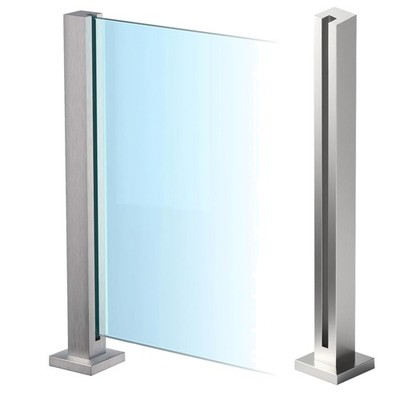 Edelstahl Glasgeländerpfosten 90cm Pfosten mit Einsteckende Veranda Garten Te...