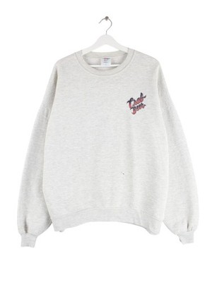 Jerzees 90s Vintage Crab Beer Print Sweater Grau XXL Herren