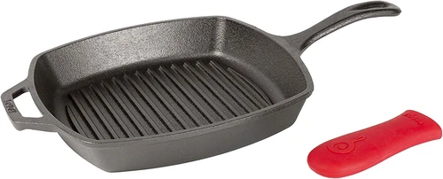 Square Cast Iron Grill Pan, 10.5 Inch
