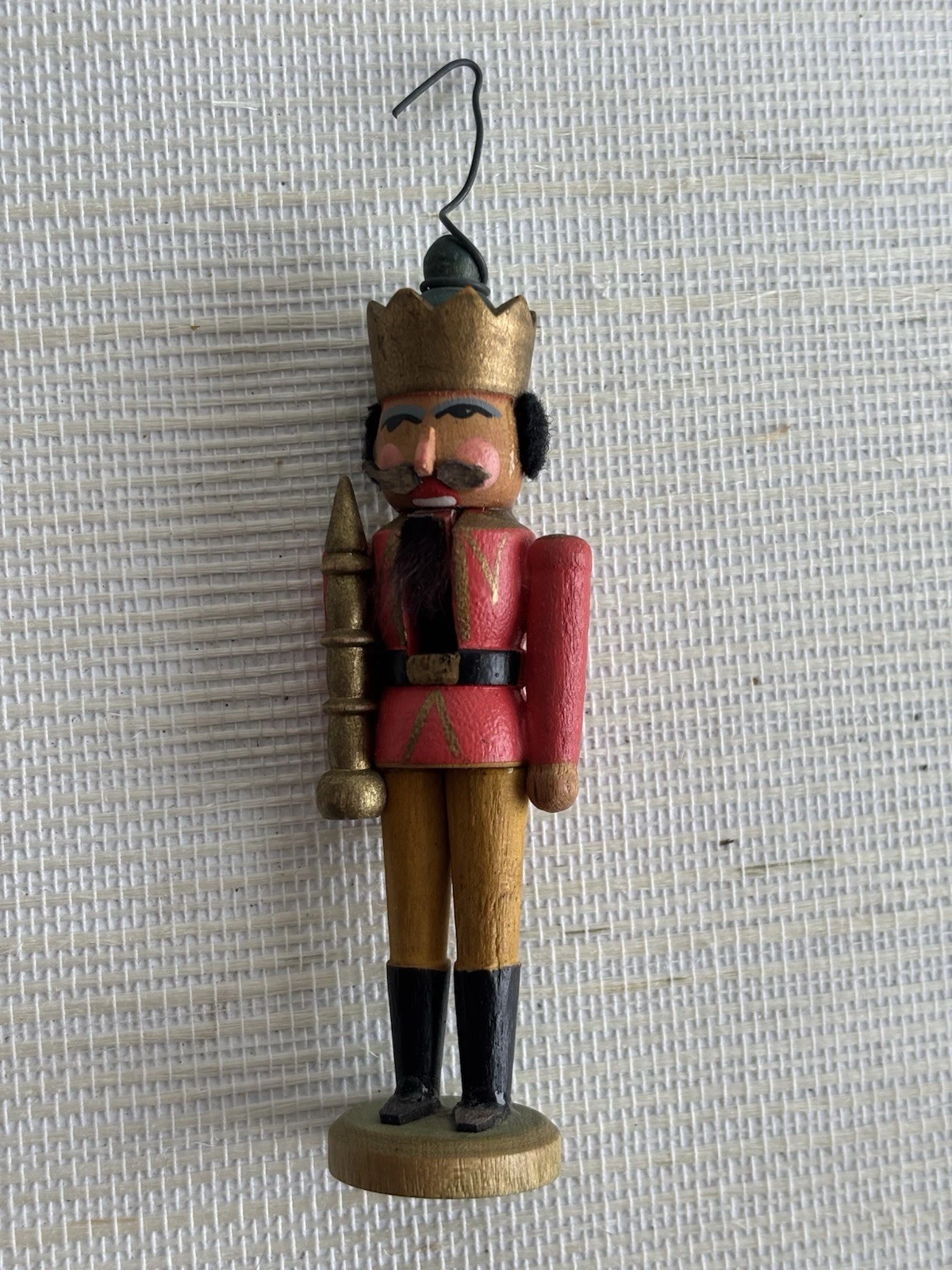 Vintage West Germany Wooden Miniature Nutcracker Ornament