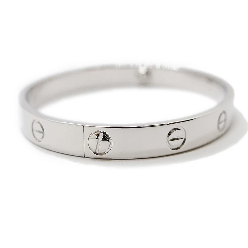 Bracciale Cartier Love Oro Bianco 18 K Gioielli Donna Autentico Misura #17 #00282