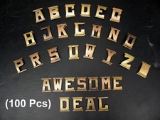 (100) Antique Stamped BRASS Copper Name Plate SLOT LETTERS Sign NOT STENCIL 