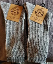 2 Pair Yacht & Smith Merino Wool Thermal Boot Socks for Hiking, Trail, Hunting