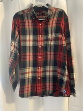 Men  s Plaid Buttons Down Long Sleeve Shirt Large