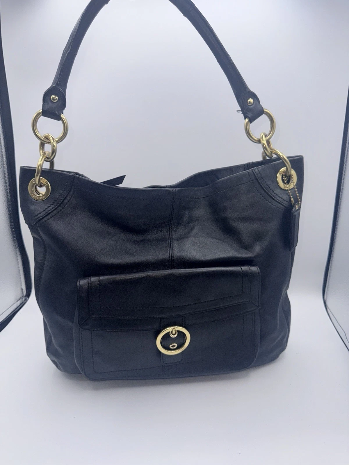 Coach Penelope borsa hobo in pelle nera F18889 vintage