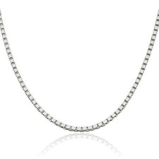 925 Sterling Silver 3mm Box Link Chain Necklace