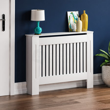 SALE Radiator Cover Medium Modern Cabinet Shelf MDF Slat Grill Furniture White