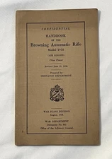 Original Handbook of the Browning Automatic Rifle, Model 1918, Rev. 6/25/18.