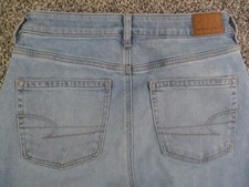 American Eagle Jeans Womens 4 Blue Mom Straight Jean Stretch Denim 27x28