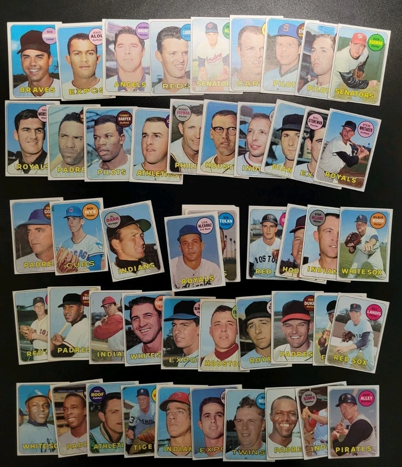 Lote de inicio de tarjetas de béisbol Topps 1969 - 71 diferentes - con Al Dark y Gene Alley Foto 2 de 4
