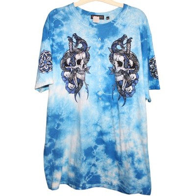 AFFLICTION Black Label Roadhouse T-Shirt Bright Royal XL Y2K Grunge Goth Fashion