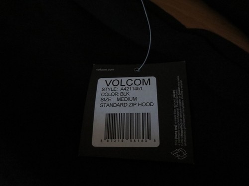 VOLCOM "Standard" Zip-Hoodie Gr. M NEU black schwarz Kapuzenpullover - Bild 3 von 3