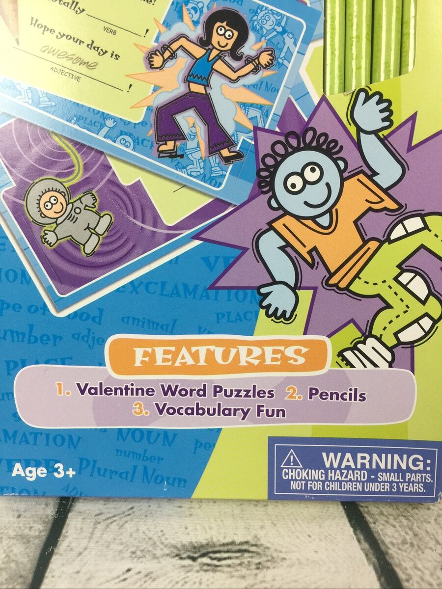 Mad Libs 16 Valentines Cards 16 Pencils Vocabulary Word Puzzles Educational