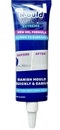 ORIGINAL UK  MOULD MAGIC EXTREME GEL   120G TUBE TAPS SINKS GROUT WINDOWS FAST - Picture 1 of 4