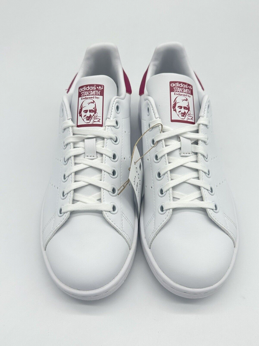 Adidas Stan Smith J Size 6 White Pink Trim Lace Up Casual Shoes