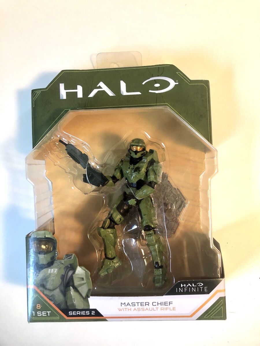 HALO INFINITE MASTER CHIEF FIGURE w/ ASSAULT RIFLE SERIES 2 NEW SEALED 4.5  INCH