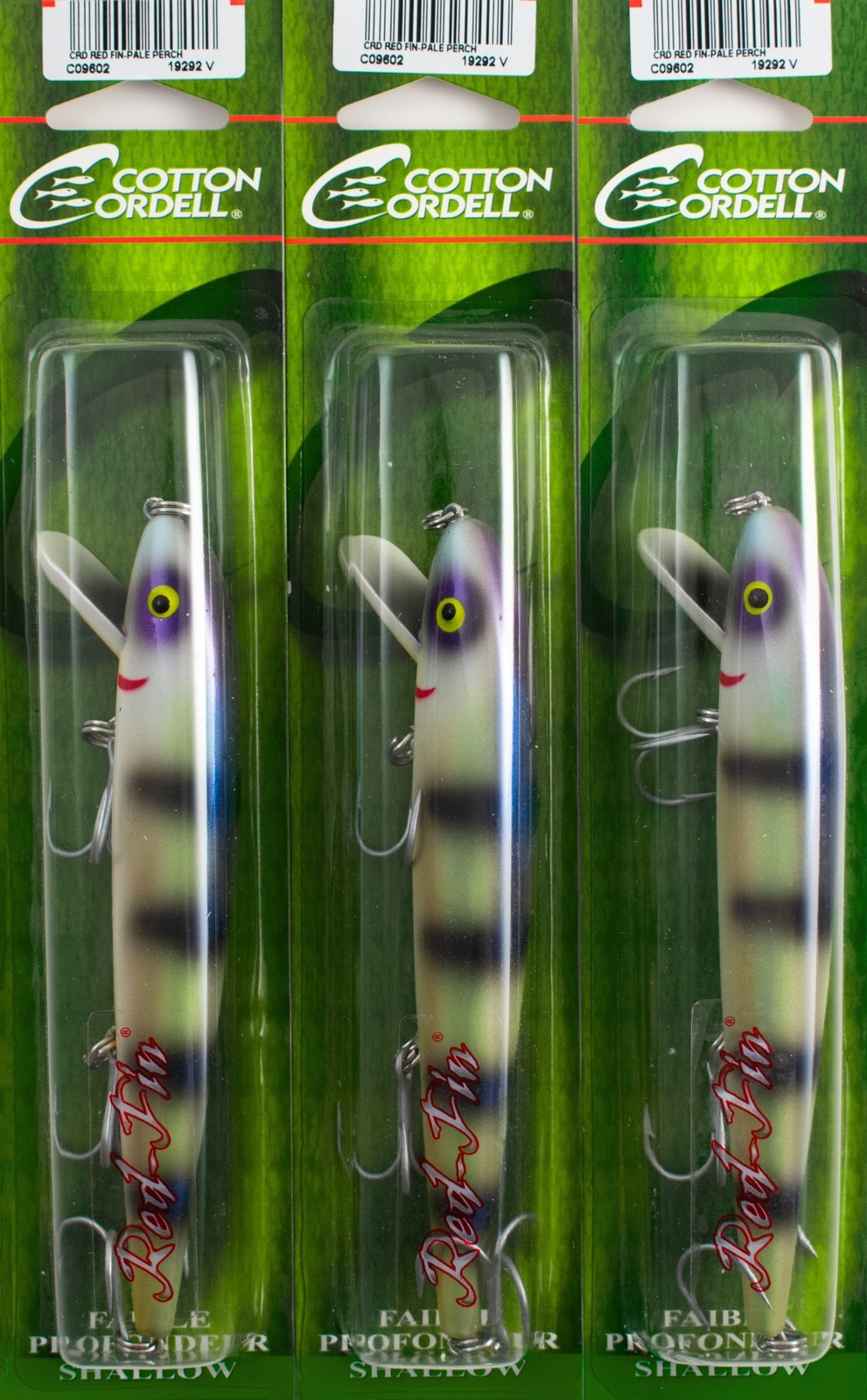 (LOT OF 3) COTTON CORDELL SHALLOW RED FIN 5