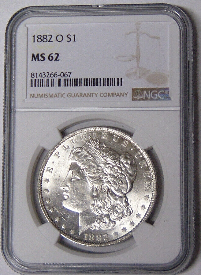 NGC MS62 1882-O/O Morgan Silver Dollar Uncirculated New Orleans